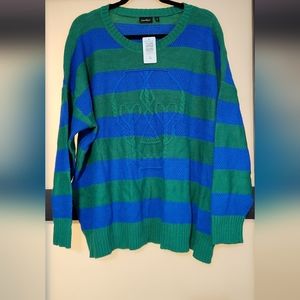 Torrid LoveSick skull stripe sweater 2 2x nwt